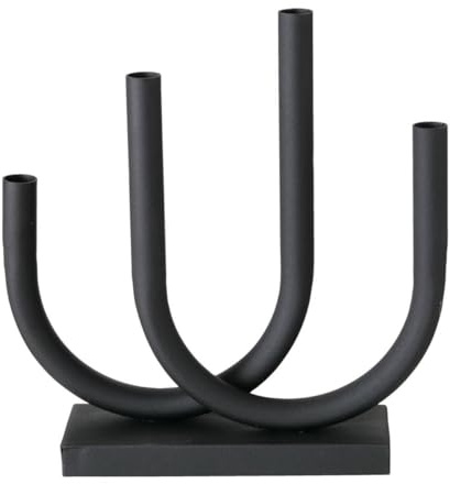 Boltze Kerzenleuchter Tonis (Kerzenhalter in schwarz, Eisen pulverbeschichtet, Kerzenständer 33 x 9 x 34 cm Sonderform) 2038681