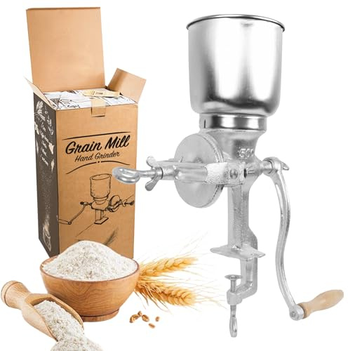 Handheld Iron Grain Mill - Manual Mill Food Grinder Hand Crack Corn Grinder Crank Grains Oats Corn Wheat Coffee Nuts Malt Mill Hand Operated Grain
