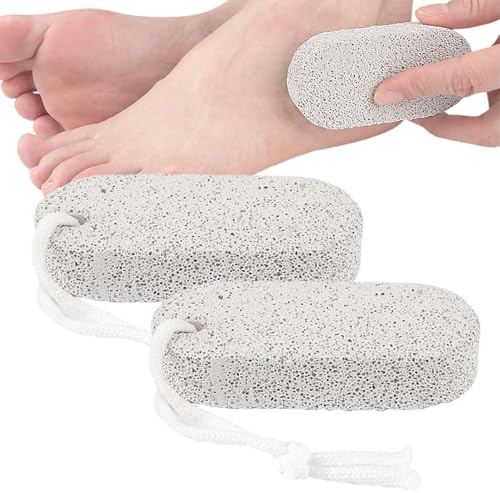 Ylnailky Piedra Pómez Para Pies - Exfoliador Para Talones Y Palmas - 2 Unidades Suavizante Natural Resistente para Adultos Pies Manos Codos Talones