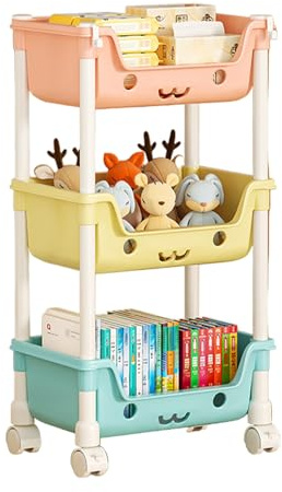 Organizador De Libros Para Niños: Organizador De Almacenamiento Con Ruedas, Estación De Clasificación Para Sala De Juegos, Contenedor De Espacio Para Aprendizaje, De Orden Para Dormitorio | Si