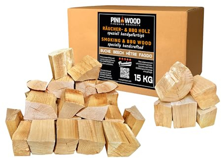 PINI bok barkfritt rökträ 15 kg för rökning och grill