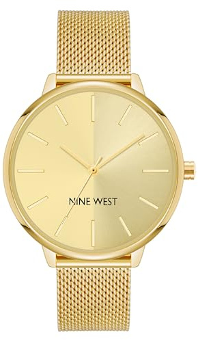 Nine West Women's Sunray Dial Mesh Bracelet Watch