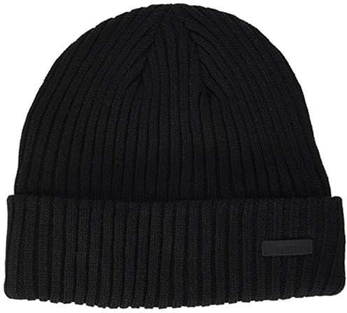 Barts Herren Wilbert Turnup Baskenmütze, Schwarz (Black 0001), One Size (Herstellergröße: Uni)