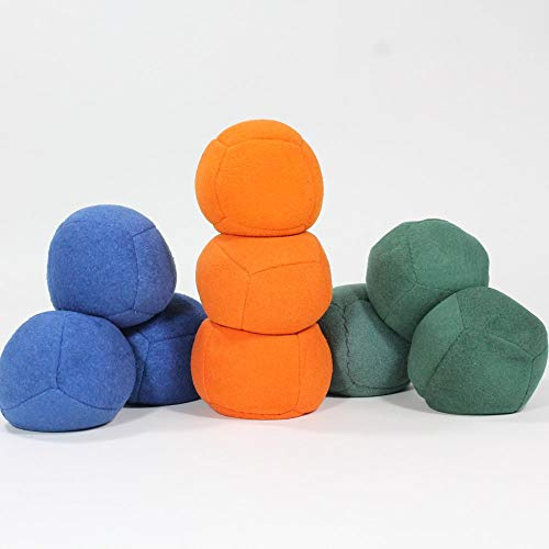 Zeekio Thud Juggling Ball Set - Lightweight 90g Beanbag Ball - Super Soft - Set of Three (3) (Orange)