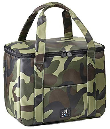 Sehr große Be Cool City Kühltasche in Camouflage Optic L mit 42x 20 x 30 cm, ca. 25 l Volumen mit Breiten Tragegriffen für Picknick, Schule, Ausflüge, Reisen, Angler oder Jäger