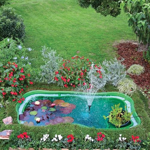 Giordanoshop Laghetto Artificiale da Giardino 235x140x60 cm in Polietilene 1000 Litri Verde