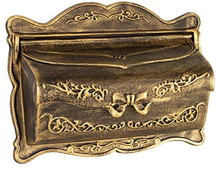 Antiker Vintage-Briefkasten Wandmontierter Gusseisen-Briefkasten Gussaluminium-Briefkasten für Wohnung oder Zuhause, 42,5 × 12 × 32 cm, Bronze