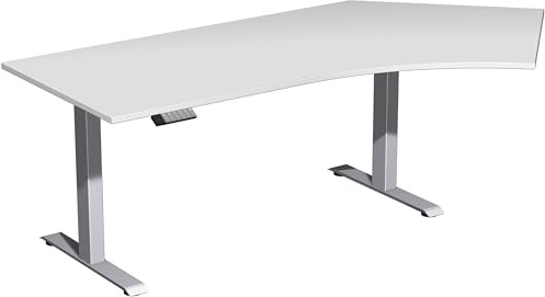 Vanlig elektrisk lyftbord 135° Elevate Basic, höjdjusterbar, 2166 x 1130 x 730–1230 (ljusgrå/silver)