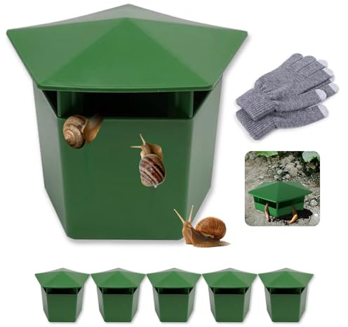 Snigelfälla, set om 5 snigelfällor för trädgården, plastölfälla för snäckor, återanvändbar snäcka fälla, vänlig snigelfångare hjälper till att skydda dina växter från sniglar