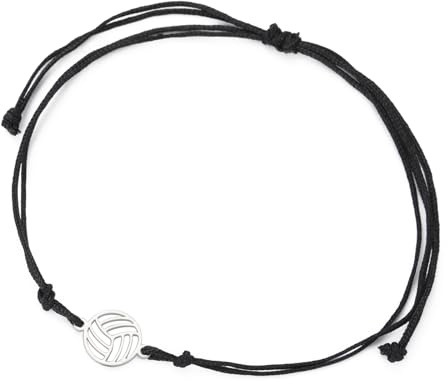 TEAMER Bracciale Pallavolo Bracciale in acciaio inox dainty pallavolo corda bracciale moda sport gioielli per gli amanti della squadra atleta allenatore di pallavolo (Argento)