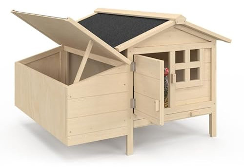 IDMarket - Hühnerstall auf Stelzen XXL mit Legenest aus Holz, für bis zu 5 Hühner