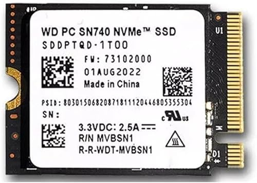 WD_PC Black 2TB SN740 M.2 2230 PCIe Gen 4.0 NVMe SSD for Handheld Gaming Devices, up to 5,150MB/s, Compatible with Steam Deck, Surface Pro Laptop, ROG Ally, MSI Claw, Legion Go Upgrade, 3D TLC (OEM)