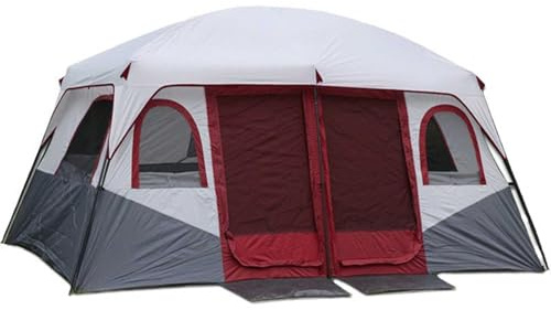 FMBLDM Tente de Camping pour 8 a 15 Personnes Tente Familiale avec 2 Chambres Grande Tente pour 15 Personnes Tente de Camping Imperméable avec Tapis de Sol Cousu 8~15