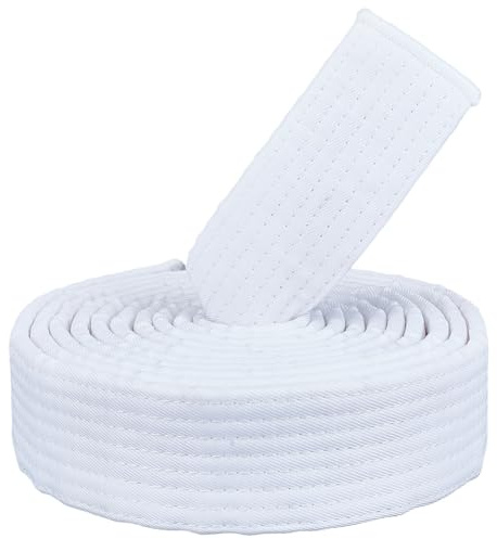 CREATCABIN Cinturones de karate blancos de poliéster para artes marciales, para judo, jiu-jitsu, TKD, uniforme de aikido, largo y suave, ajuste universal, cinturones para adultos, taekwondo para
