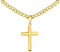 Esrael Gold Kreuz Kette Herren Goldkette Herren 5mm Kubanische Halskette Männer with Cross Edelstahl Kreuzkette Kreuz Kette Männer Schmuck Geschenke 18 Zoll