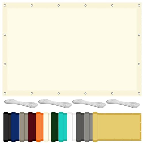 Sun Shade Sail Waterproof 80 x 135 cm Uv-Beständiga Solsegel Solskydd Väderbeständig Och Solskydd för Utomhus Balkong Terrass Bakgård, Elfenben