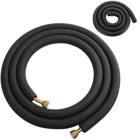 Yuragim 1,8 m rörisolering, självhäftande skumrör, isolering, värmerör 9 mm isoleringstjocklek (svart, Ø 16 mm)