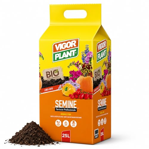 25 LITRI Terriccio per Orto - IDEALE per GERMOGLIAZIONE e SEMINA - Substrato Superfine con Torba Irlandese e Baltica per Germinazione di Ortaggi, Fiori, Seminiere - DRENANTE