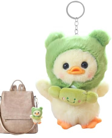 nyckelring | Plysch Mini Fuzzy Bag Charmhänge | Mjuk gosig gul plysch prydnad Perfekt väska Charm Biltillbehör eller ryggsäcksdekor