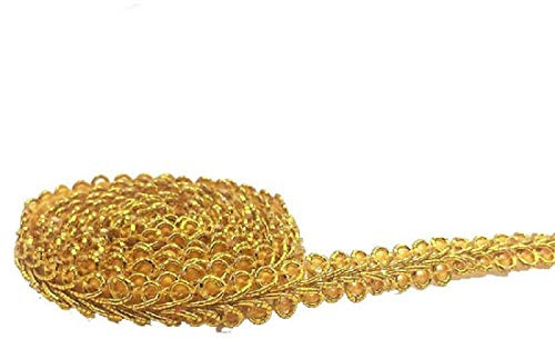 Yalulu 50 Meter Embroidery Braid Twist Fabric Cord Trim Trimming Edge Craft Decorative Ribbon (Gold)