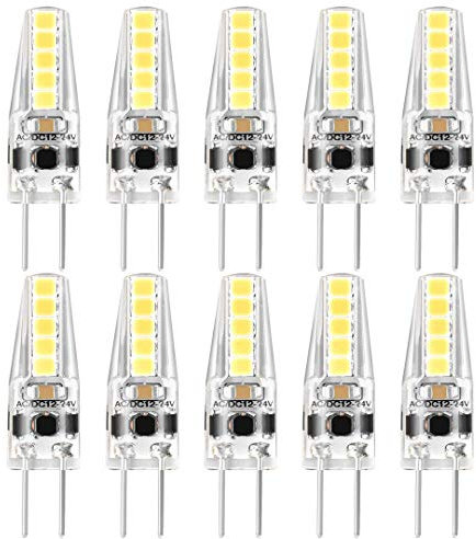NCC-Licht 10 x LED Leuchtmittel Stiftsockellampe 2W = 25W G4 klar SMD 210lm 360° Tageslicht 6500K kaltweiß (6500K)