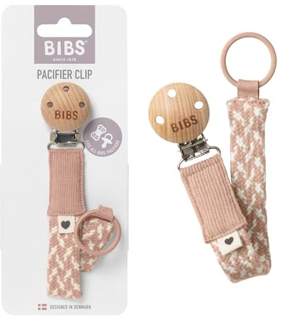 BIBS Paci Braid. Pacifier String. Organic Cotton. Danish Design, OneSize (0-36 Months), Blush/Ivory