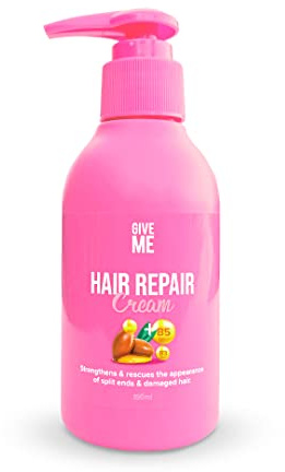 Give Me Cosmetics Hair Repair Cream, Leave In Conditioner Treatment, Reduces Split Ends, Rich in Castor Oil, Argan Oil and Vitamins B3 and B5 & Strengthening Protein, Reverse Damage