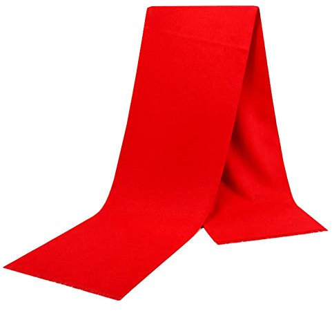 Kvinnors vinterhalsduk, grå halsduk tjock bomullsfilt sjal lång stola för flickvän nyårsgåva 180 x 30 cm, Stor röd, 180x30CM