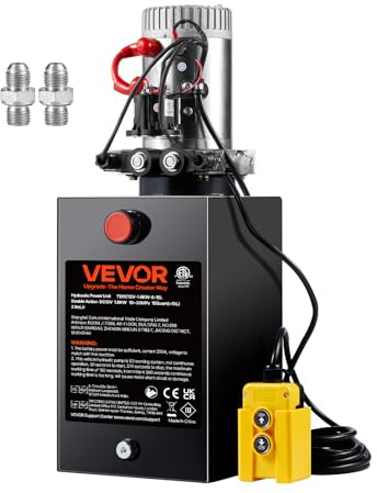 VEVOR Bomba Hidráulica DC 12 V 14 L Unidad Hidráulica de Doble Acción Flujo de Aceite 3,44 L/min Presión Máxima de Descarga 22 MPa para Volquete, Plataforma Elevadora, Remolque, Elevación y Descarga