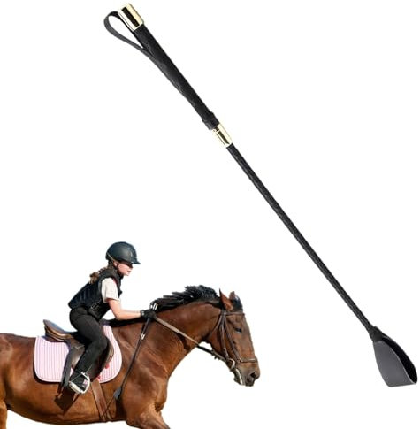 PHASZ Pferdepeitsche, tragbare PU-Leder-Reitgerte, langlebige Reitgerte für Pferderennen und Outdoor-Reitsport