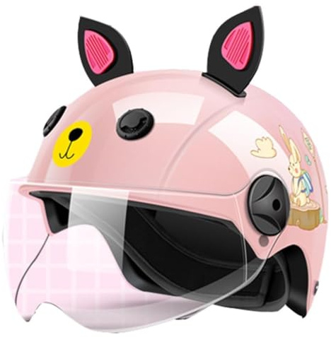 Casque de moto à demi-ouvert pour enfants, certifié DOT, adapté aux garçons et filles de 2 à 14 ans, idéal pour les scooters ATV, les motos de rue, les motos électriques. ( Color : C , Taille : 45-58c