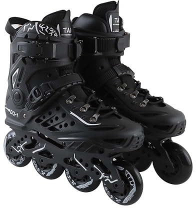 YYW Inline Skates, Men and Women Professional Roller Skates Fitness Inline Skate for Adults and Beginners Roller Skates (2-Black,42)