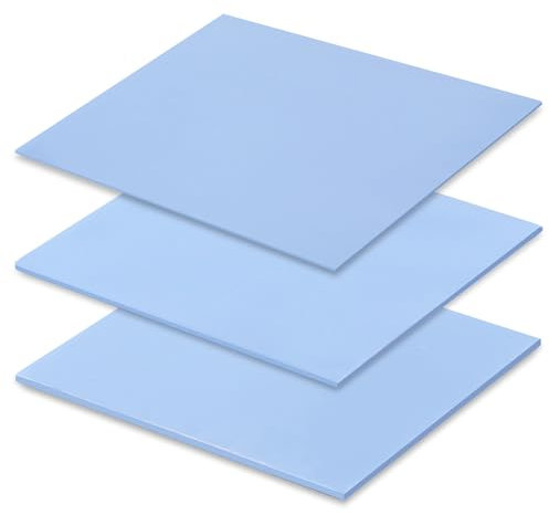 VooGenzek 3 Pezzi 145 x 145 mm Pad Termico in Silicone Spessore 0.5/1/1.5 mm con Conducibilità Termica 6.0 W/mk, Pad in Silicone Termico Conduttivo Riutilizzabile, per CPU GPU Dissipatore di Calore