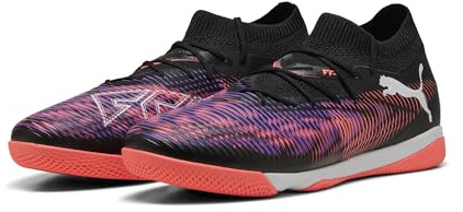 Puma Unisex Future 8 Match Indoor Training Football Boots, Puma Black-Puma White-Glowing Red, 10 UK