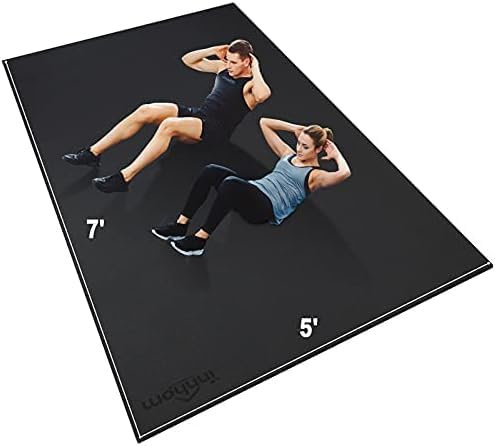 innhom Tappetino protettivo per il pavimento, per il fitness, antiscivolo, ad alta resistenza, per tapis roulant (213 x 152 x 0,7 cm, nero)