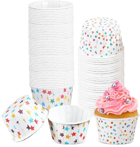 100 stycken muffinsformar papper, muffinsformar pappersformar, cupcake-formar, muffinsformar för bakning, dessert, fest, födelsedag, bröllop