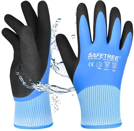 SAFETREE Guanti di sicurezza invernali: impermeabili, antiscivolo, protezione dal freddo e dal taglio – ideali per attività all'aperto, sci, magazzini freddi, pesca sul ghiaccio – Guanti da lavoro