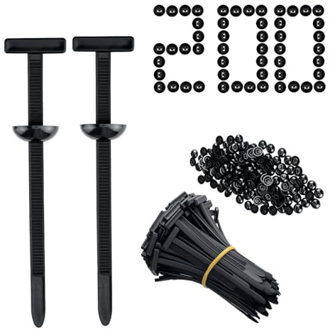 Tolesum Fascette Plastica Universali,200 pezzi Nylon Universal Cable Tie Buckle,Fibbie Universalis in Nylon per Cavi per fissaggio auto