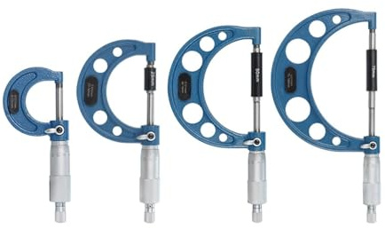Micrómetro Precisión 0.01mm Acero de acero exterior Micrómetro exterior 3 / 4pcs 0-25/50/75 / 100mm Herramienta de medición de diámetro exterior(4pcs set)