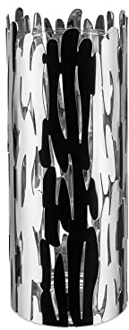 Alessi BM05 Barkvase Blumenvase - Edelstahl 18/10 glänzend poliert mit Behälter aus Glas.