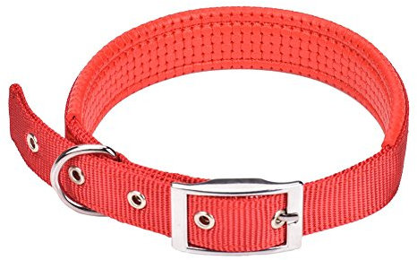 CtopoGo Dog Collar Comfy And Soft Adjustable Collar For Small/Medium/Large Dogs, Easy Buckle Design,Luxury Leather Dog Collar, Neck 12-24 (S (Neck 30-40cm), Red)
