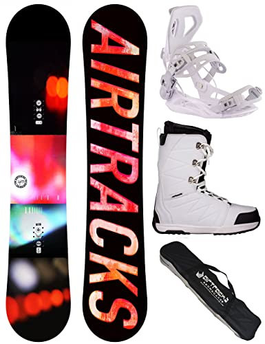 AIRTRACKS Snowboard Set Paquete Completo Tabla Lights Hybrid Rocker Mujer 138 + Fijaciones Master W + Botas Star W 38 + SB Bag
