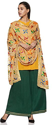 Weavers Villa Women's Indian Handicraft Ethnic Dupatta Phulkari Embroided Dupatta Chunni/Stole/Scarf