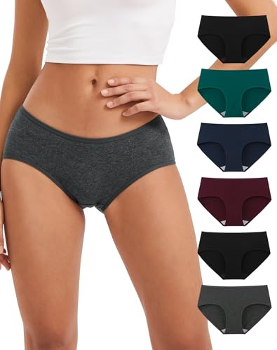 INNERSY Slip Donna Vita Bassa Intimo Cotone Morbido Multicolore Pacco da 6 (M-EU 40, Multicolore)