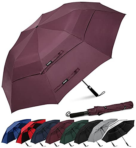 G4Free 62 Inch Tragbarer Golfschirm Automatischer Offener Großer Übergroßer Belüfteter Doppelter Baldachin Winddichte wasserdichte Sportschirme