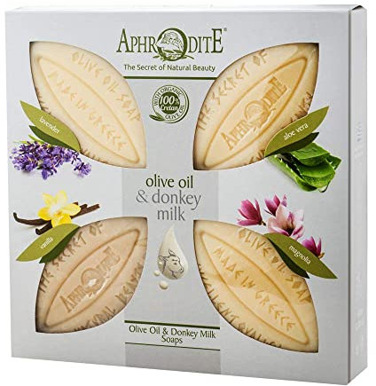 Aphrodite - Set de jabón de aceite de oliva (Eselsmilch & Olivenöl)