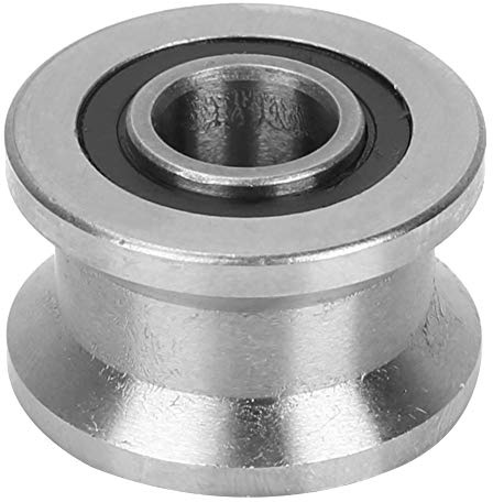 LANTRO JS - 1 x T22 Riemenscheibe mit U-Nut, Rollenlager (8 x 22,5 x 14,5 mm), Miniatur-Stahl-Kugellager.