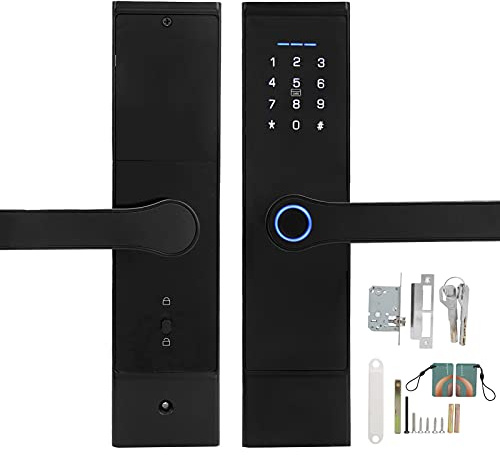 Serratura Intelligente con Impronte Digitali, Serratura della Porta con Accesso Senza Chiave, Serratura della Porta Intelligente con Touchscreen con Password | Carta IC | Tuya Smart Door Lock