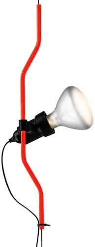 FLOS Parentesi Dimmer Element, Elemento Aggiuntivo per Lampada Parentesi, Composto da Archetto in Metallo, Portalampada e Cavo con Spina, Versione Dimmerabile, Colore Rosso