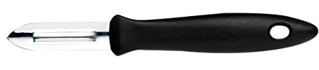 Fiskars Schäler mit rostfreier Stahlklinge für Obst und Gemüse, Kunststoff/Edelstahl, Klingenlänge: 6 cm, Essential, Schwarz/Silber, 1065585